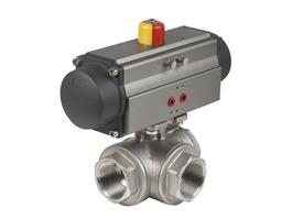 3-Way Ball Valve with Pneumatic Actuator